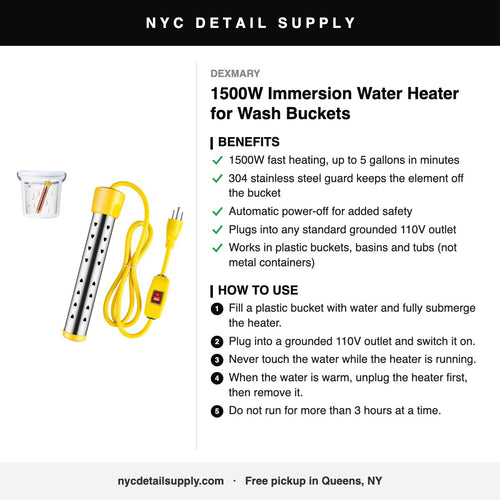 1500W Immersion Water Heater for Wash Buckets - how to use and benefits