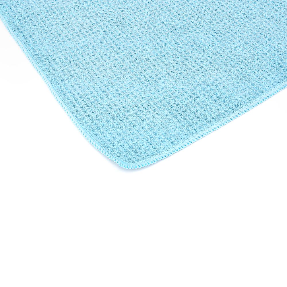 The Rag Company Waffle-Weave Microfiber Glass Towels 16" x 16" Light Blue 3-Pack