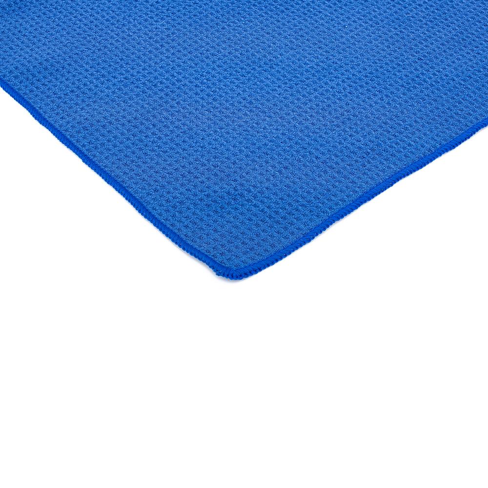The Rag Company Waffle-Weave Microfiber Glass Towels 16" x 16" Light Blue 3-Pack