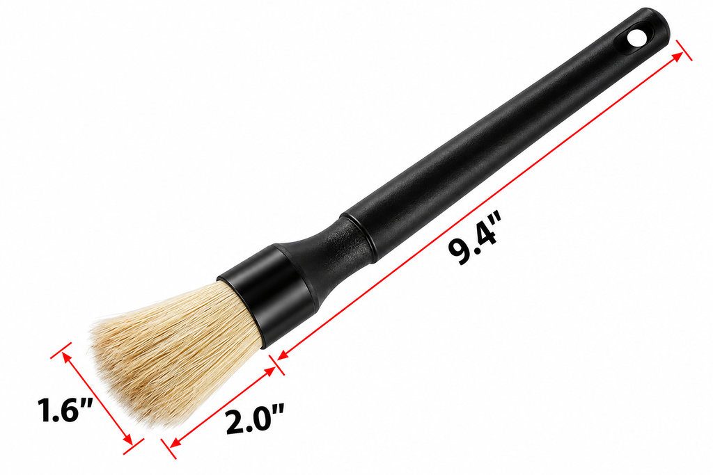 Detail Supply boar hair brush size: 9.4 inch long with 2.0 inch bristles
