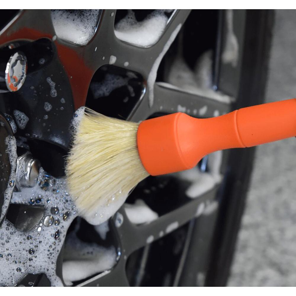 The Rag Company Boar Hair Detailing Brushes Black 2-Pack