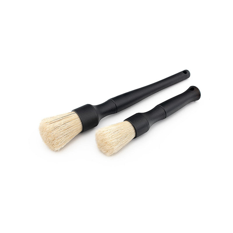 Boar Hair Detailing Brushes - Black / 2 pcs Combo Pack