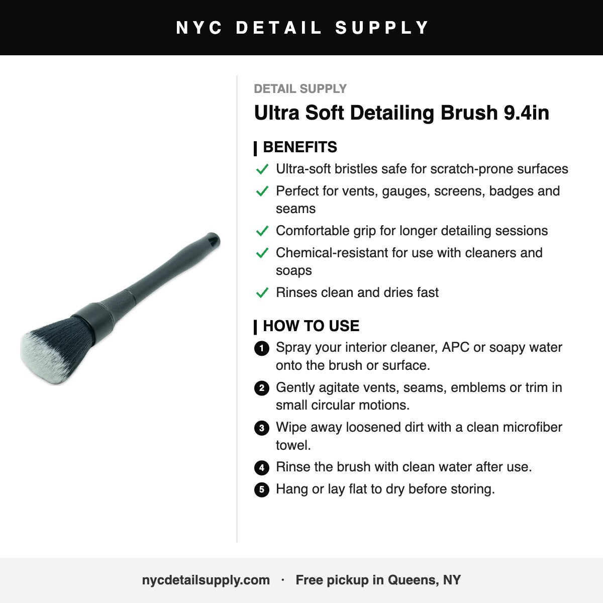 Detail Supply Ultra Soft Detailing Brush 9.4in - how to use and benefits