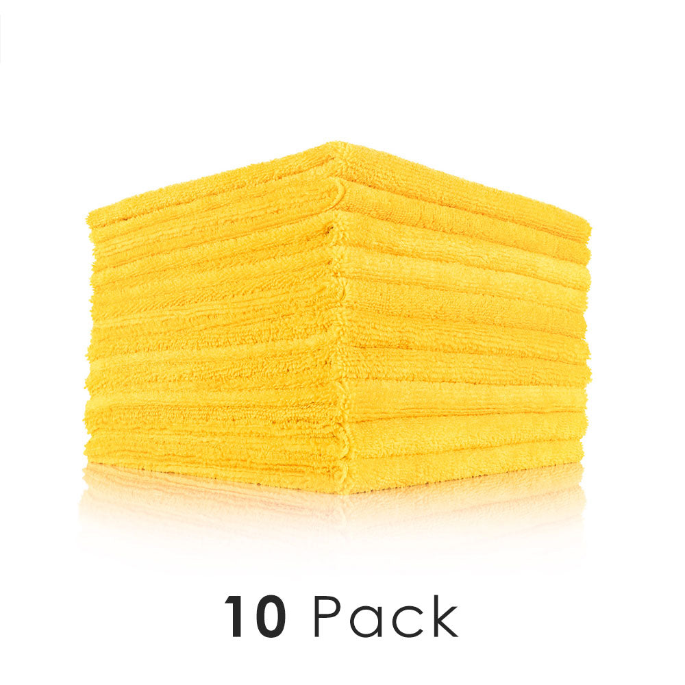 The Rag Company Edgeless 365 GSM Microfiber Towels 16" x 16" Gold 10-Pack