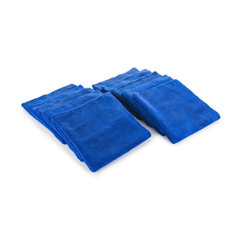 The Rag Company Edgeless 365 GSM Microfiber Towels 16" x 16" Royal Blue 10-Pack
