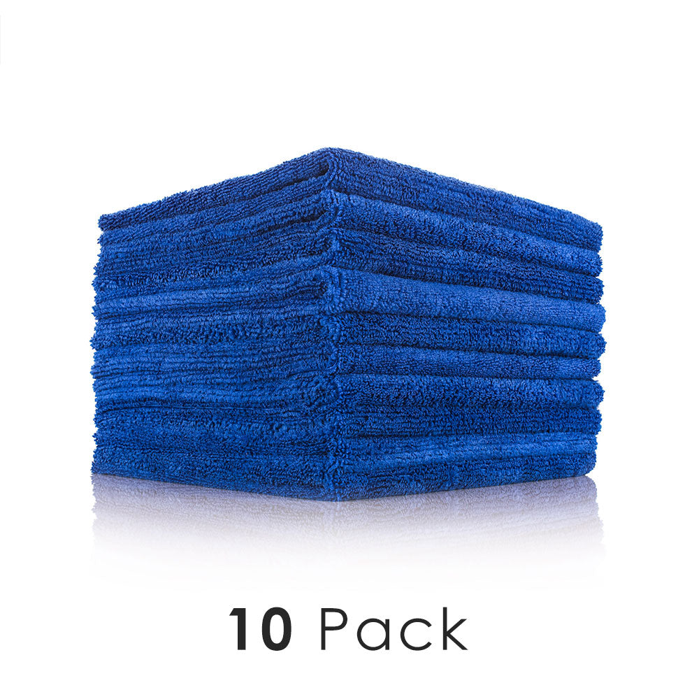 The Rag Company Edgeless 365 GSM Microfiber Towels 16" x 16" Royal Blue 10-Pack