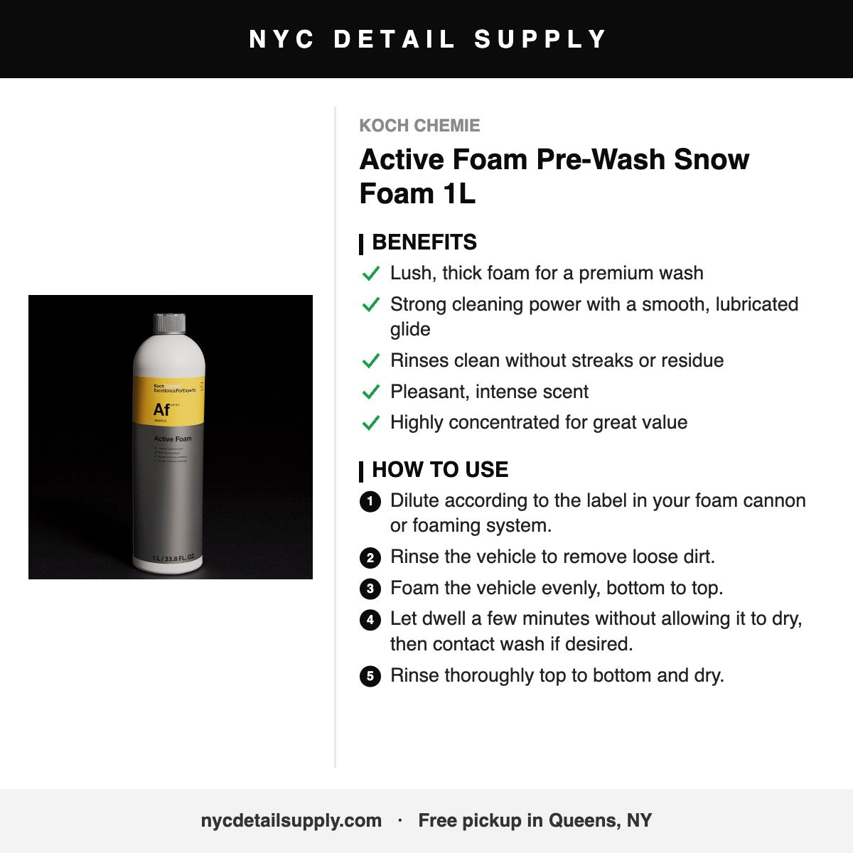 Koch Chemie Active Foam Pre-Wash Snow Foam 1L - how to use and benefits
