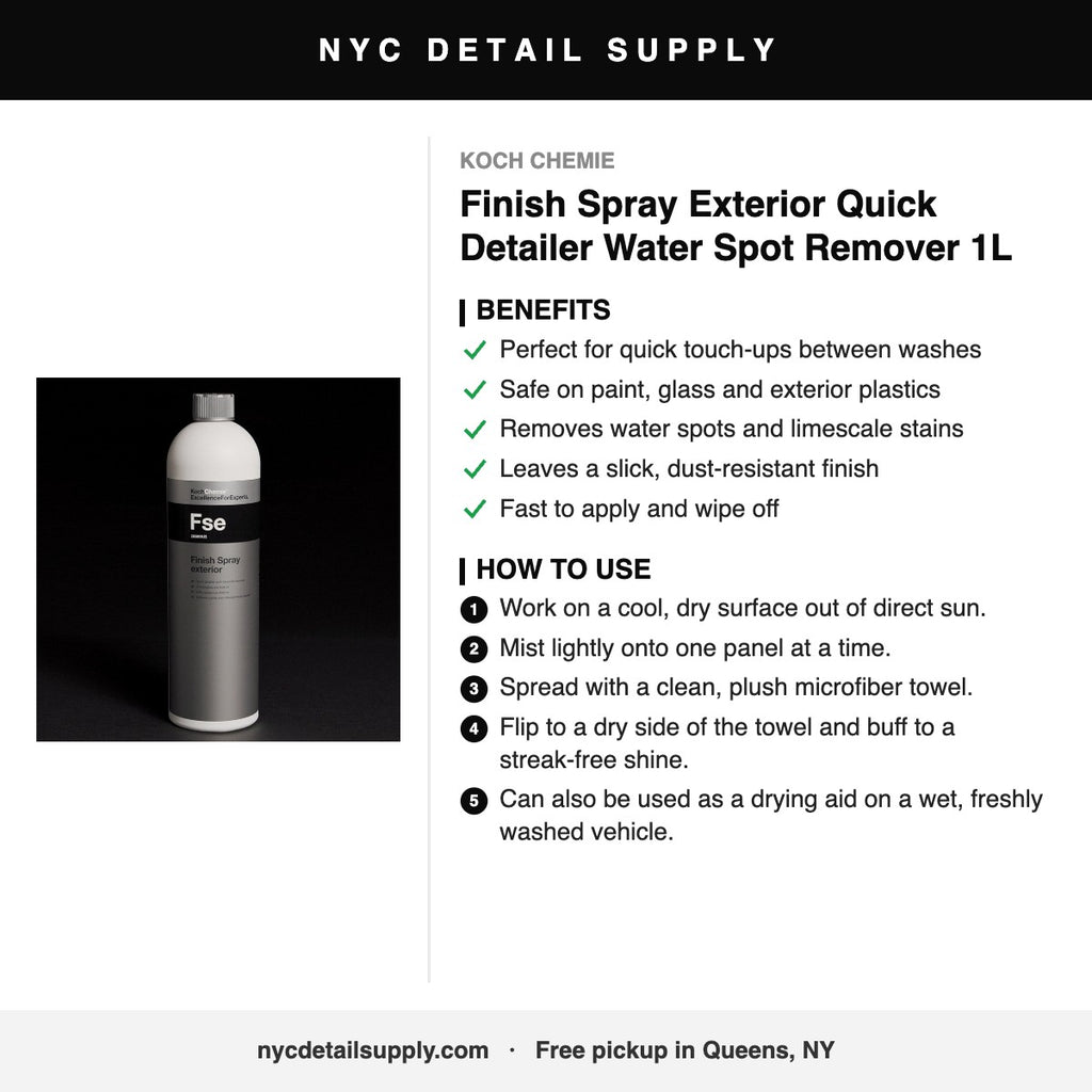 Koch Chemie Finish Spray Exterior Quick Detailer Water Spot Remover 1L - how to use and benefits