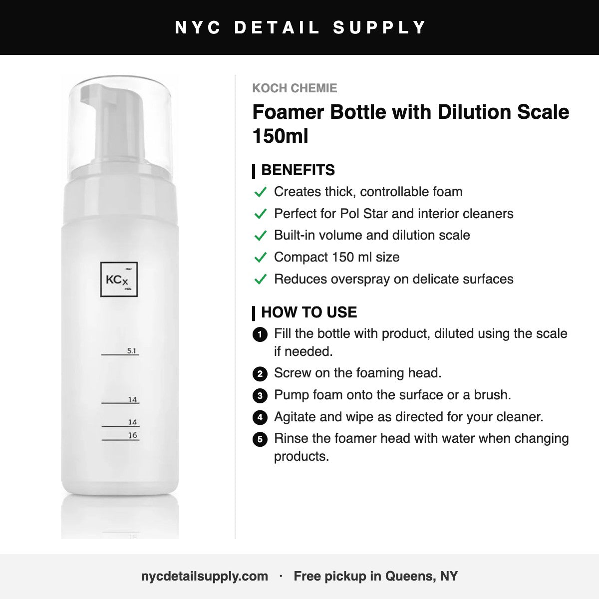 Koch Chemie Foamer Bottle with Dilution Scale 150ml - how to use and benefits