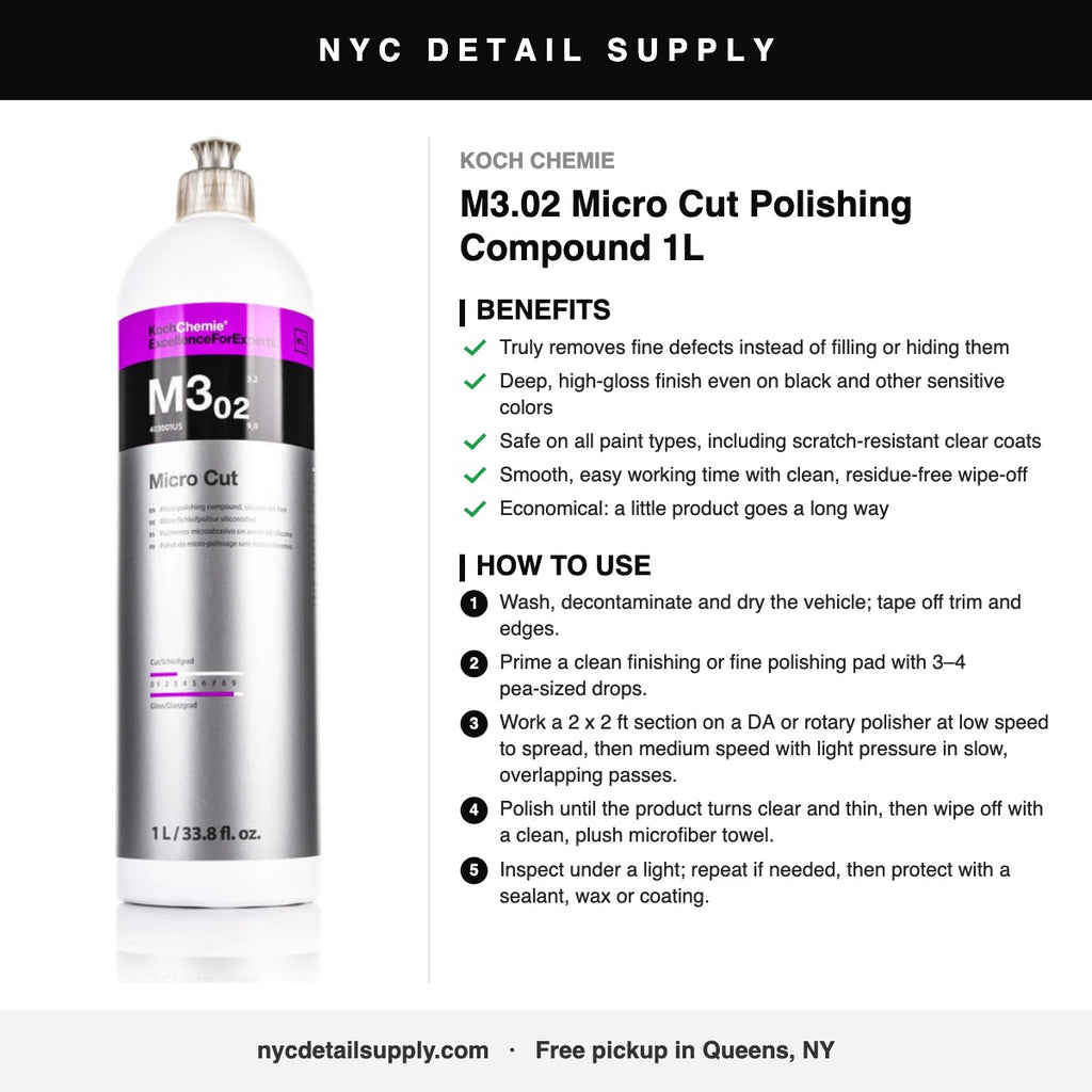 Koch Chemie M3.02 Micro Cut Polishing Compound 1L - how to use and benefits