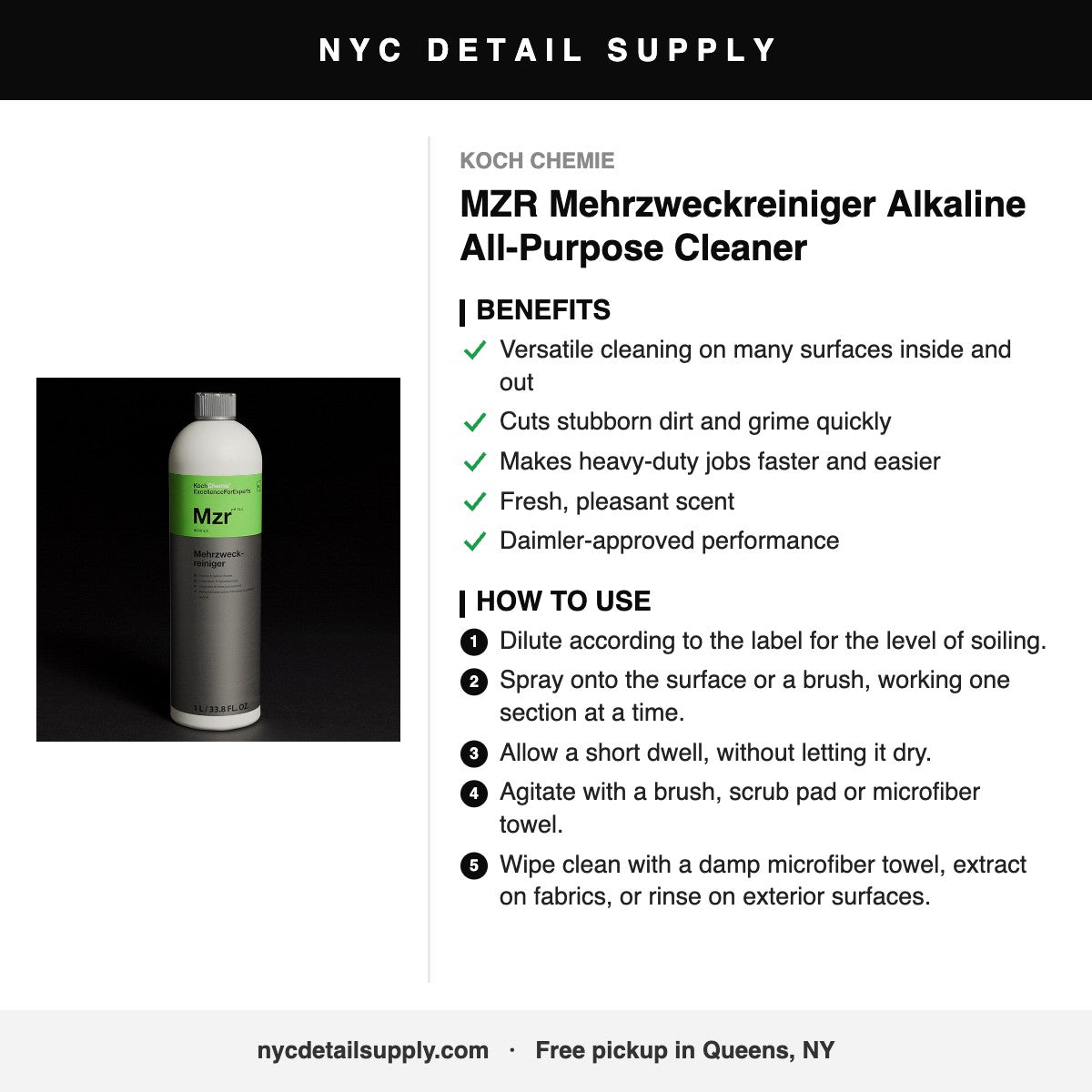 Koch Chemie MZR Mehrzweckreiniger Alkaline All-Purpose Cleaner - how to use and benefits