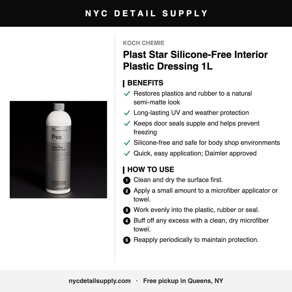 Koch Chemie Plast Star Silicone-Free Interior Plastic Dressing 1L - how to use and benefits