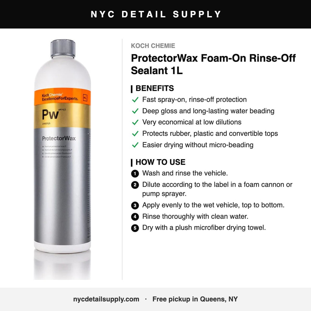 Koch Chemie ProtectorWax Foam-On Rinse-Off Sealant 1L - how to use and benefits