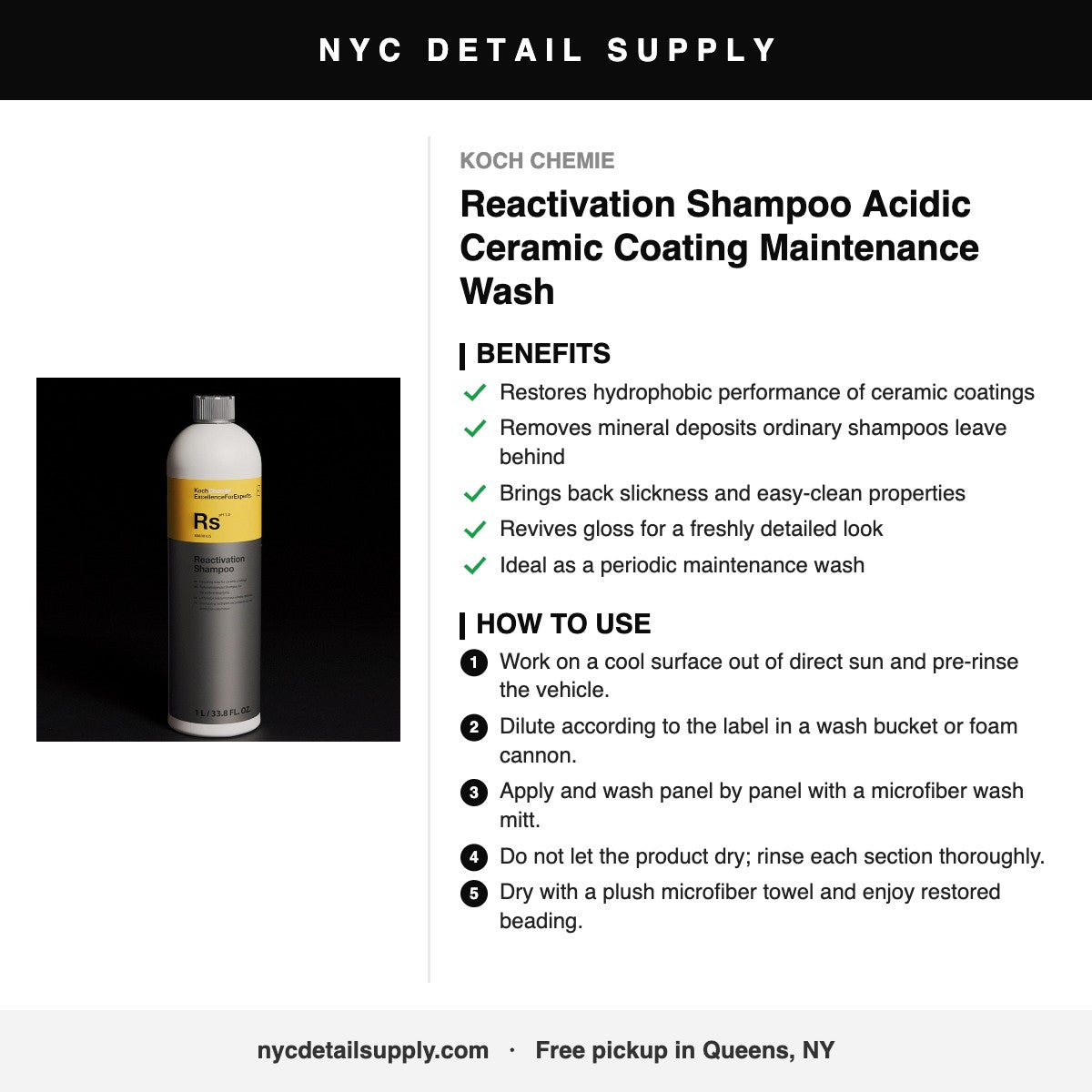 Koch Chemie Reactivation Shampoo Acidic Ceramic Coating Maintenance Wash - how to use and benefits
