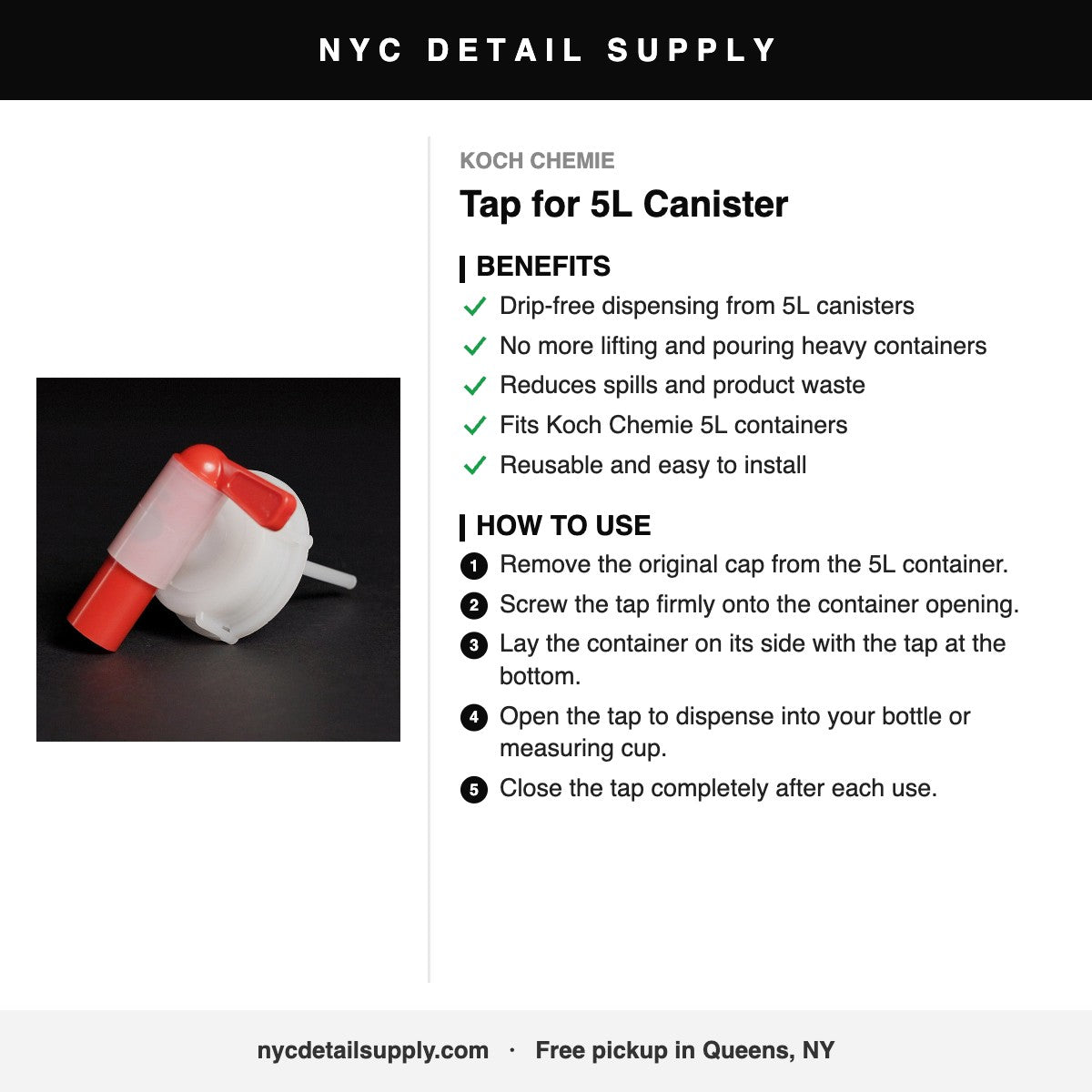 Koch Chemie Tap for 5L Canister - how to use and benefits