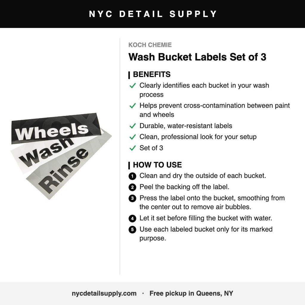 Koch Chemie Wash Bucket Labels Set of 3 - how to use and benefits