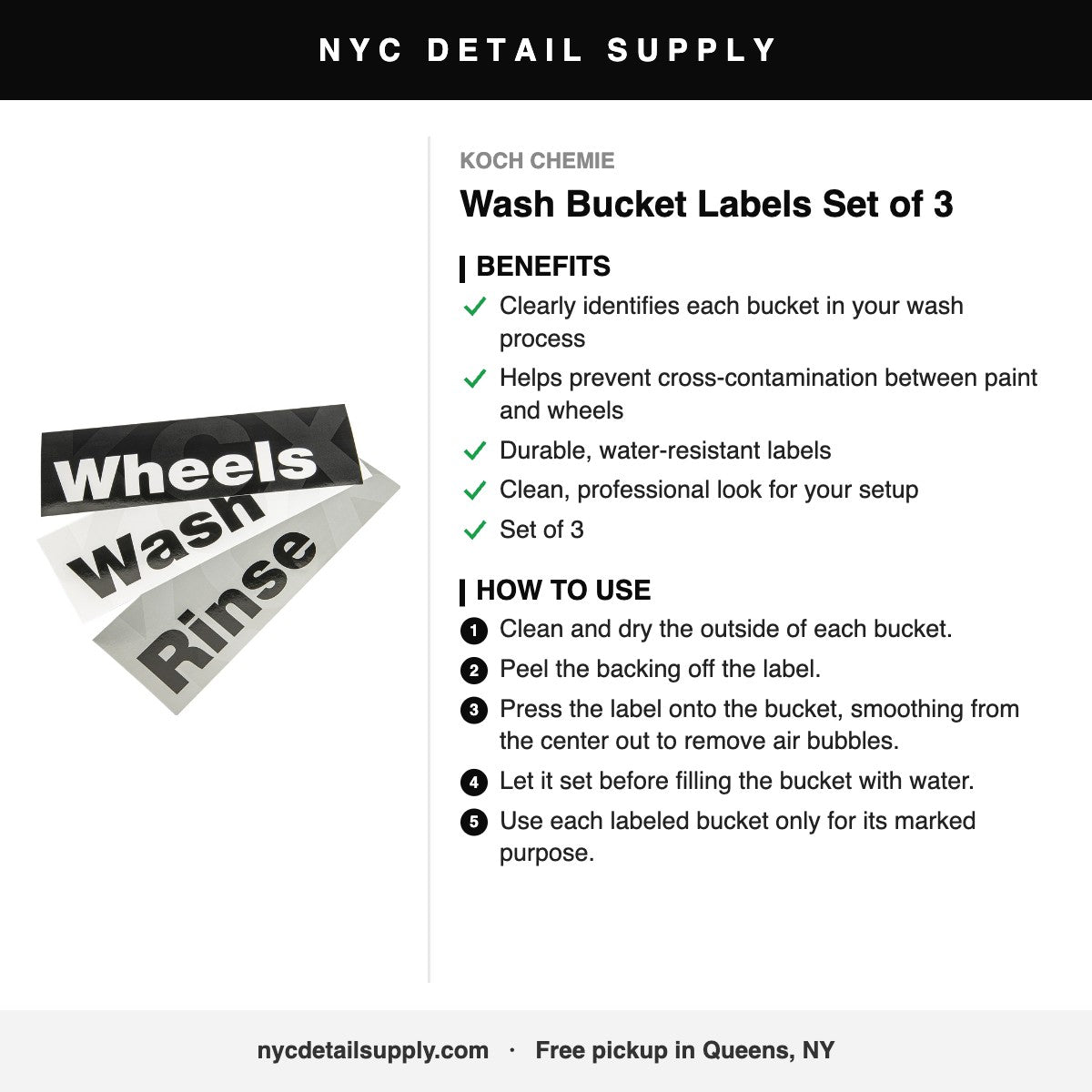 Koch Chemie Wash Bucket Labels Set of 3 - how to use and benefits