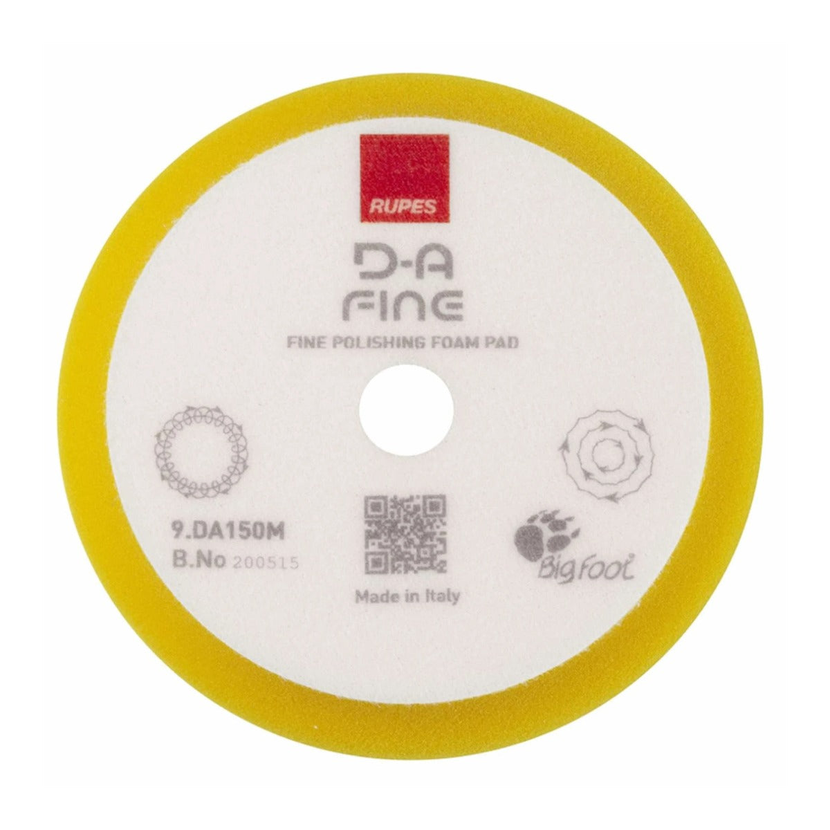 RUPES D-A Fine Foam Polishing Pad (Yellow) 6in 130/150mm