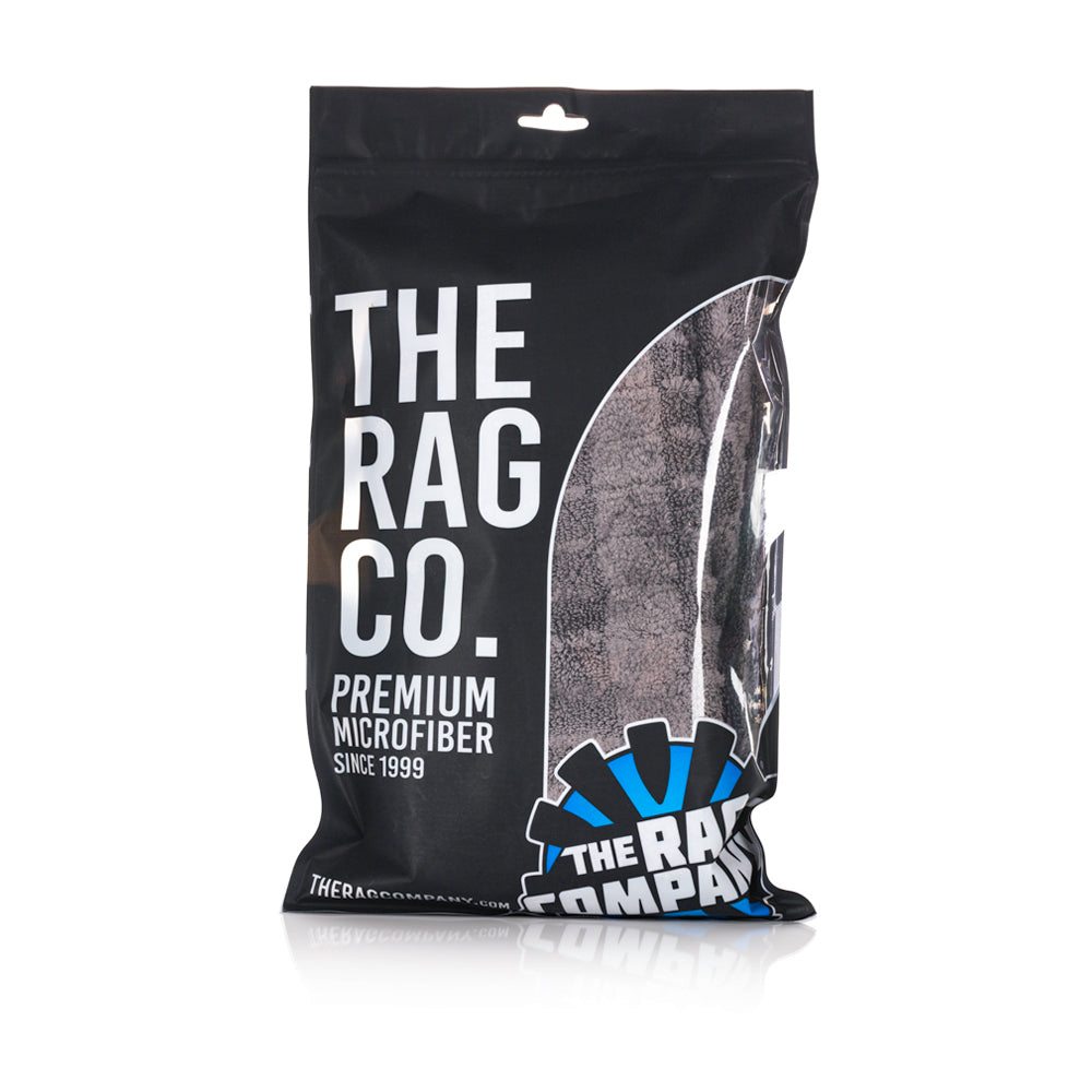 The Rag Company Gauntlet Microfiber Drying Towel 15" x 24" Ice Grey/Grey 2-Pack
