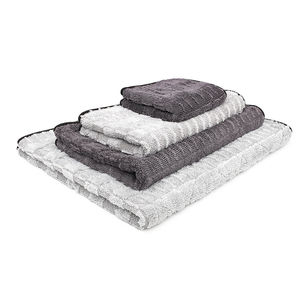 The Rag Company Gauntlet Microfiber Drying Towel 15" x 24" Ice Grey/Grey 2-Pack