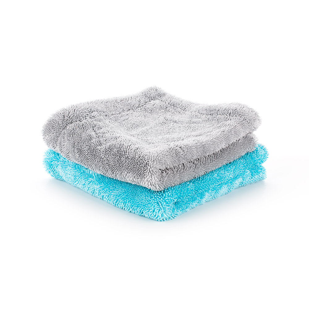 The Rag Company Liquid8r Microfiber Drying Towel 20" x 24" Aqua/Grey