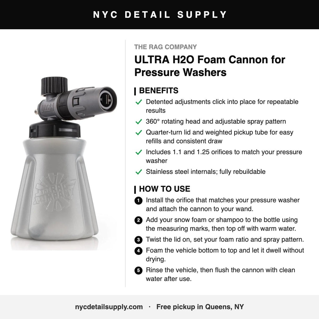 The Rag Company ULTRA H2O Foam Cannon for Pressure Washers - how to use and benefits