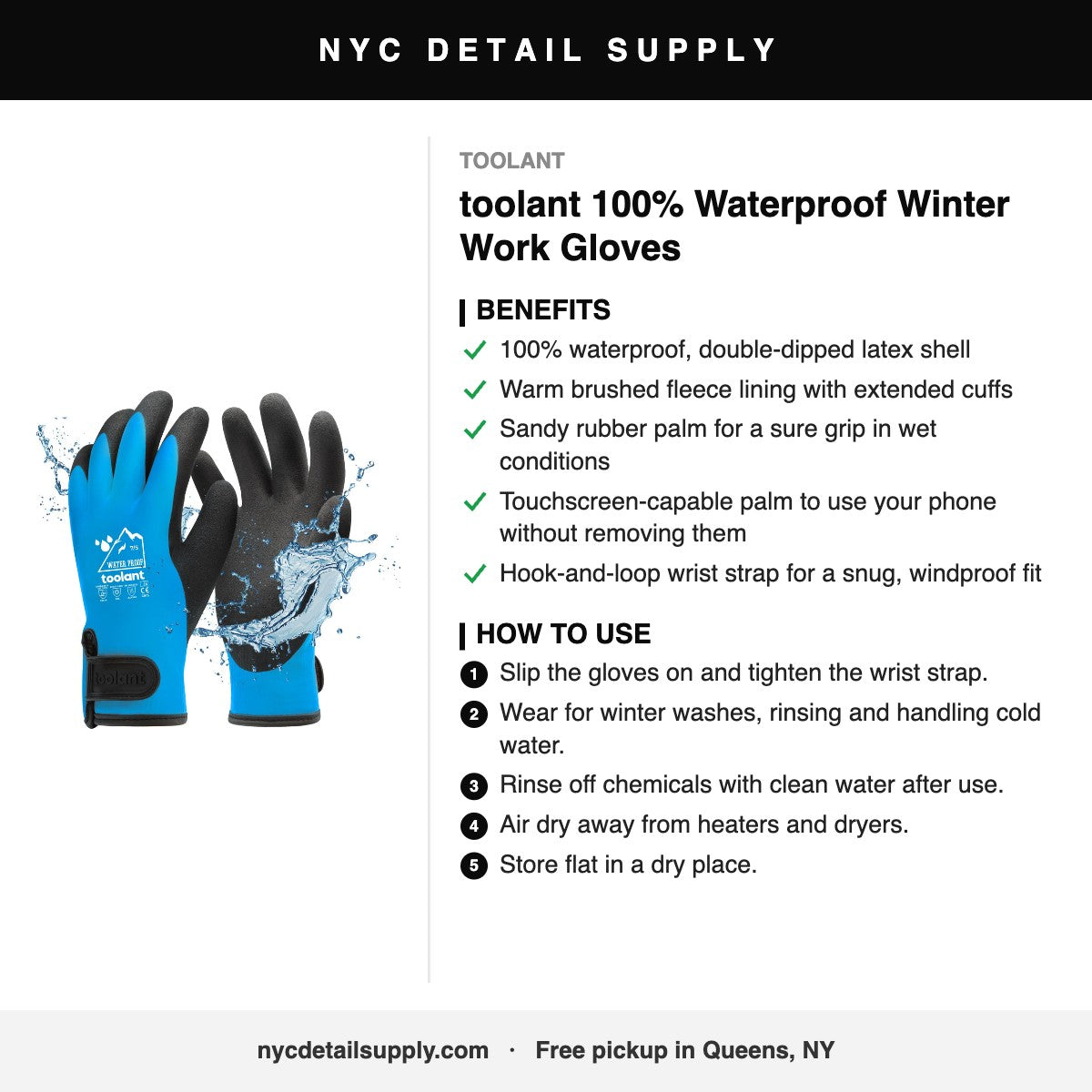 toolant 100% Waterproof Winter Work Gloves - how to use and benefits